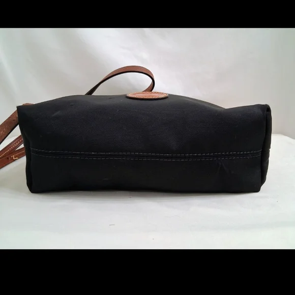 Dooney & Bourke Black Nylon Tan Straps Double Zip Crossbody Bag W Free Pouch - Picture 7 of 12